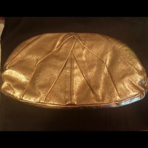 Gold Napa Leather Miu Miu Clutch